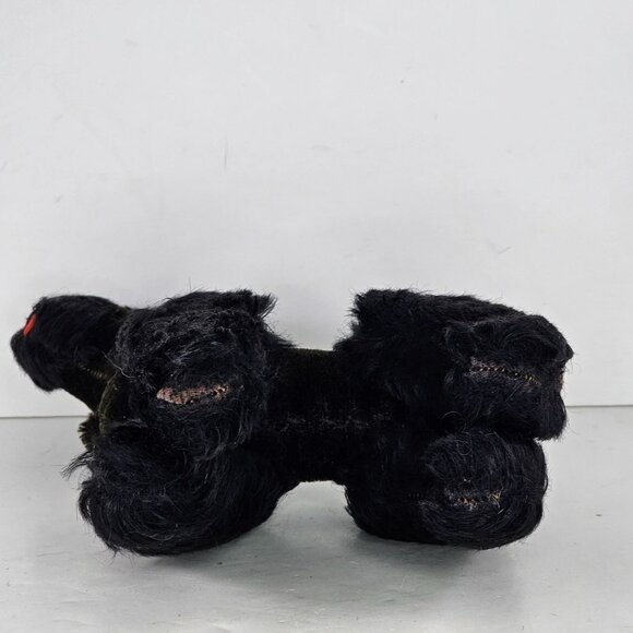 Vintage Steiff Black Poodle Snobby Plush Dog Toy Red Collar 8.5" Jointed - Picture 6 of 8